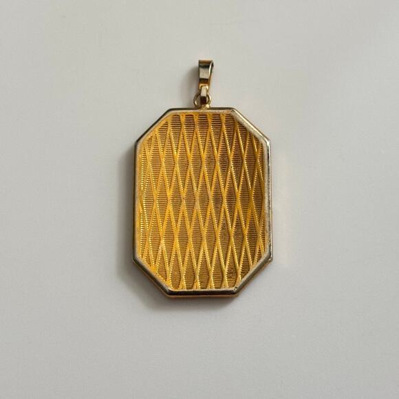 Vintage Damascene Bird With Flowers Gold Plated Pendant - Picture 5 of 7